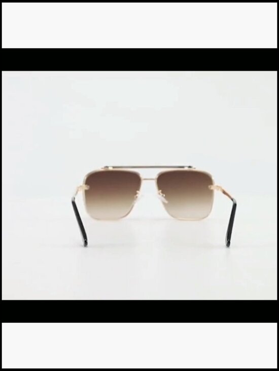 Vintage Square Aviator Sunglasses - UV400 Protection Metal Frame main image 6